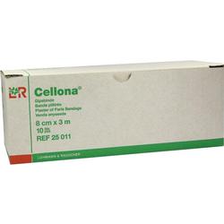 Ein Karton mit Gipsbinden der Marke Cellona.