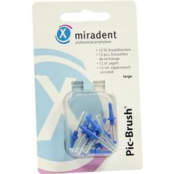 Verpackung von kleinen blauen Zahnbürsten für die Zahnzwischenräume.
